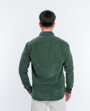 Camisa Casual 100% Algodão em Verde Seco