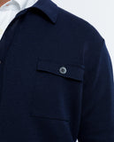 Dark Blue Cardigan 100% Merino Wool