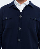 Dark Blue Cardigan 100% Merino Wool