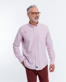 Camisa Casual 100% Algodão em Encarnado Escuro