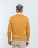 Dark Yellow V Neck Sweater 100% Merino Wool