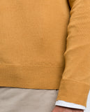 Camisola Decote V 100% Merino em Amarelo Escuro