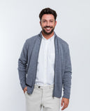 Light Grey Cardigan 100% Merino Wool