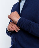 Dark Blue Cardigan 100% Merino Wool