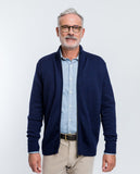 Dark Blue Cardigan 100% Merino Wool