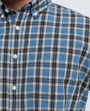 Camisa Casual 100% Algodão em Azul