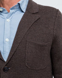 Dark Brown Cardigan 100% Merino Wool