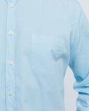 Camisa Casual 100% Algodão em Azul Claro