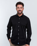 Camisa Casual 100% Algodão em Preto