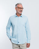 Camisa Casual 100% Algodón en Azul Claro