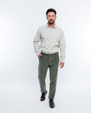 Dark Dry Green Regular Chino Trousers