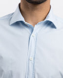 Camisa Casual 100% Algodão em Azul Claro