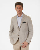 Casaco Casual 100% Linho em Cinzento Claro