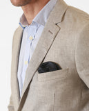 Casaco Casual 100% Linho em Cinzento Claro