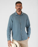 Blue Casual Shirt 100% Linen