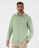 Camisa Casual 100% Linho em Verde Claro