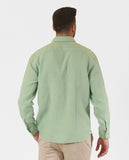 Camisa Casual 100% Linho em Verde Claro