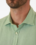 Camisa Casual 100% Linho em Verde Claro