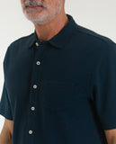 Camisa Casual 100% Algodão em Azul Escuro