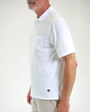 Polo Jersey Manga Curta 100% Algodão em Branco