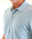 Camisa Casual 100% Algodão em Azul Claro