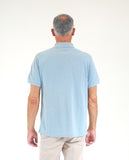 Polo Piquet Manga Curta 100% Algodão em Azul Claro