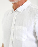 Camisa Casual 100% Linho em Branco