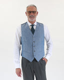 Light Blue Vest 100% Linen