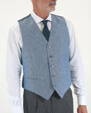 Light Blue Vest 100% Linen