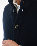 Dark Blue Cardigan 100% Wool