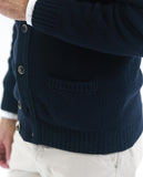 Dark Blue Cardigan 100% Wool