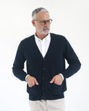 Dark Blue Cardigan 100% Wool