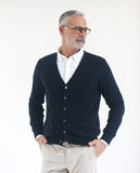 Dark Blue Cardigan 100% Cashmere