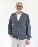 Grey Cardigan 100% Merino Wool