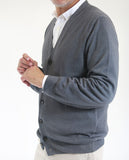 Grey Cardigan 100% Merino Wool