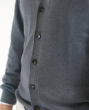 Grey Cardigan 100% Merino Wool