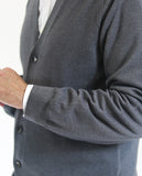 Grey Cardigan 100% Merino Wool