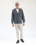 Grey Cardigan 100% Merino Wool