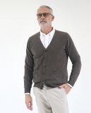 Dark Brown Cardigan 100% Wool