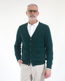 Dark Green Cardigan 100% Cashmere