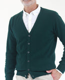 Dark Green Cardigan 100% Cashmere