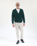 Dark Green Cardigan 100% Cashmere