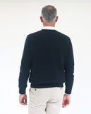 Dark Blue V Neck Sweater 100% Cashmere