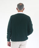 Dark Green V Neck Sweater 100% Wool