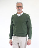 Dark Green V Neck Sweater 100% Cashmere