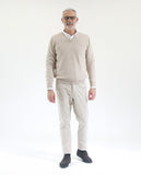 Light Beige V Neck Sweater 100% Cashmere