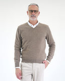 Light Brown V Neck Sweater 100% Cashmere