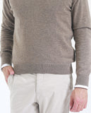 Light Brown V Neck Sweater 100% Cashmere