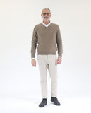 Light Brown V Neck Sweater 100% Cashmere