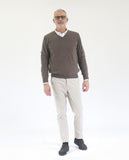 Dark Brown V Neck Sweater 100% Cashmere